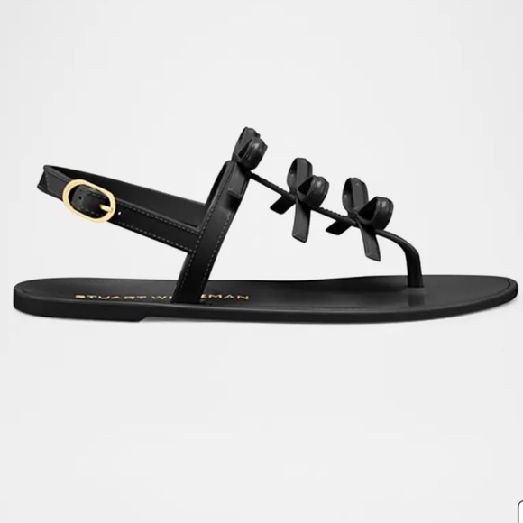 Women’s Size 8 (Euro Sz 39) Staurt Weitzman Felicity Bow Jelly Sandals In Black - Picture 1 of 14